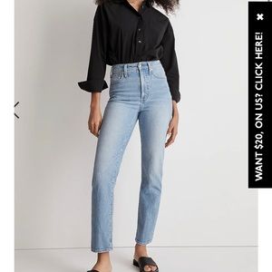 The Perfect Vintage Straight Jean in Ferman Wash size 27